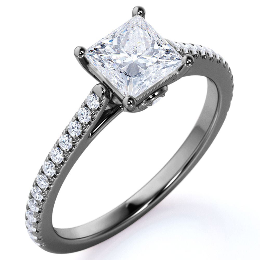 Princess Cut Double Halo Engagement Ring -