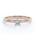 thumbnail image 1 of JeenMata Solitaire 0.5 Carat Pear Cut Moissanite - Dainty Fashion Ring - 18K Rose Gold Plating Over Silver, 1 of 7