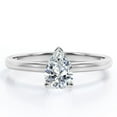 thumbnail image 1 of JeenMata Solitaire 2.5 Carat Pear Cut Moissanite - Dainty Fashion Ring - 18K White Gold Plating Over Silver, 1 of 6