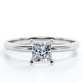 thumbnail image 1 of JeenMata Solitaire 2 Carat Princess Cut Moissanite Prong Set Promise Ring In 18K White Gold Plating Over Silver, 1 of 7