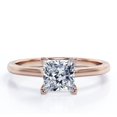 thumbnail image 1 of JeenMata Sparkling Solitaire - 2 Carat Princess Cut - Prong Promise Ring - 18K Rose Gold Plating over Silver, 1 of 7