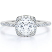 JeenMata Stunning 1.75 Carat Real Moissanite Engagement Ring in 18k Gold Over Silver