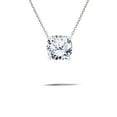 thumbnail image 1 of JeenMata Stylish 1 Carat Cushion Cut Moissanite Solitaire Slider Pendant Necklace- Prongs Setting - in 18K White Gold over Silver, 1 of 6