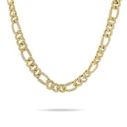 JeenMata Stylish 13 mm Hip-Hop Iced Out Curb Chain Necklace in Yellow - Mens Chunky Chain - Gift for Husband