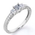 thumbnail image 1 of JeenMata Vintage Half Carat Princess Cut Diamond - Channel Set Band - Edwardian Engagement Ring in 10K White Gold, 1 of 7