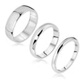 thumbnail image 1 of Jeenmata Multipack 3 pcs Unisex Band Ring Set - 2mm, 4mm, 6mm Width Classic Fashion Jewelry in White, 1 of 9