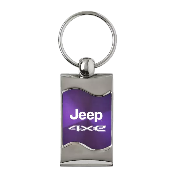 Jeep 4xe Aluminum Rectangular Wave Key Chain Ring Fob Official Licensed ...