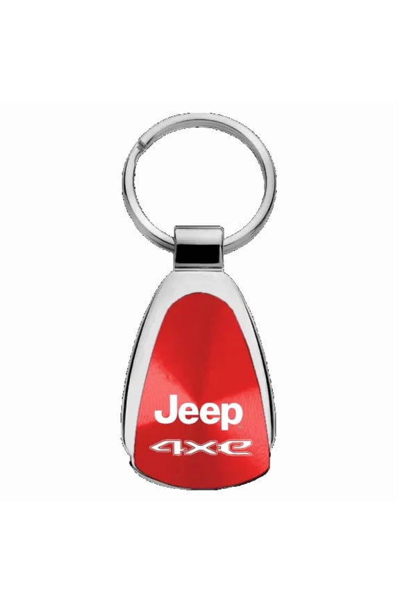 Jeep 4xe Logo Metal Teardrop Key Chain Fob Ring Official Licensed