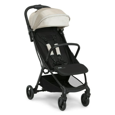 Jeep Altitude Compact Travel Stroller by Delta Children – Greenguard Gold Certified, Easy One Hand Fold, Lightweight, Extendable Canopy with Peek-a-Boo Window, 4 Wheel Suspension, Tan