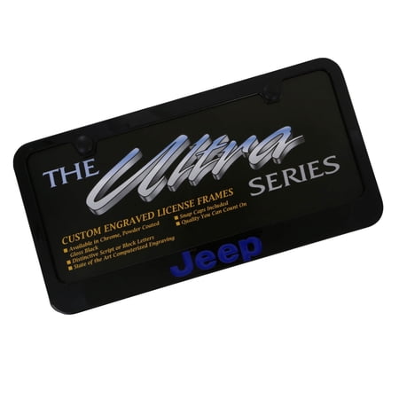 Jeep Blue Logo License Plate Frame (Black)