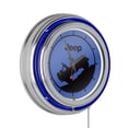 thumbnail image 1 of Jeep Blue Silhouette Retro Neon Analog Wall Clock with Pull Chain, 1 of 6