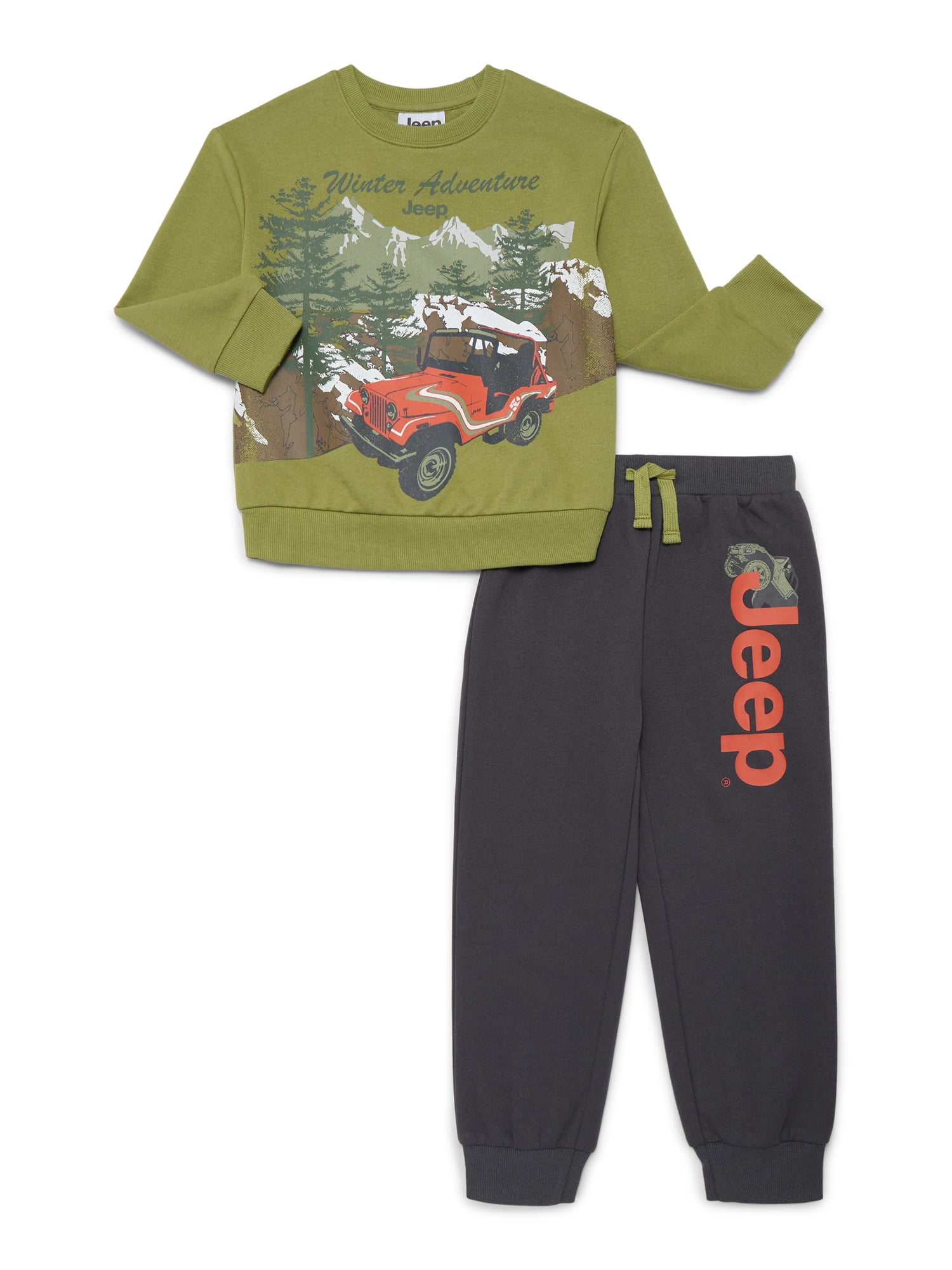 Jeep Boys Christmas Graphic Sweatshirt and Sweatpants Set, 2 Piece, Sizes 4-12
