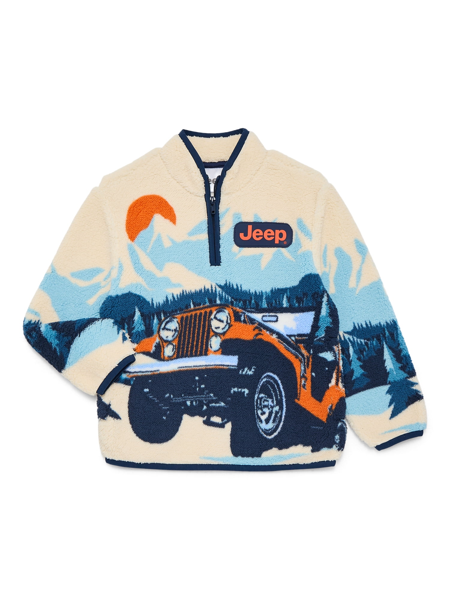 Jeep Boys Plush Fleece Quarter Zip Sweatshirt, Sizes 4-18
