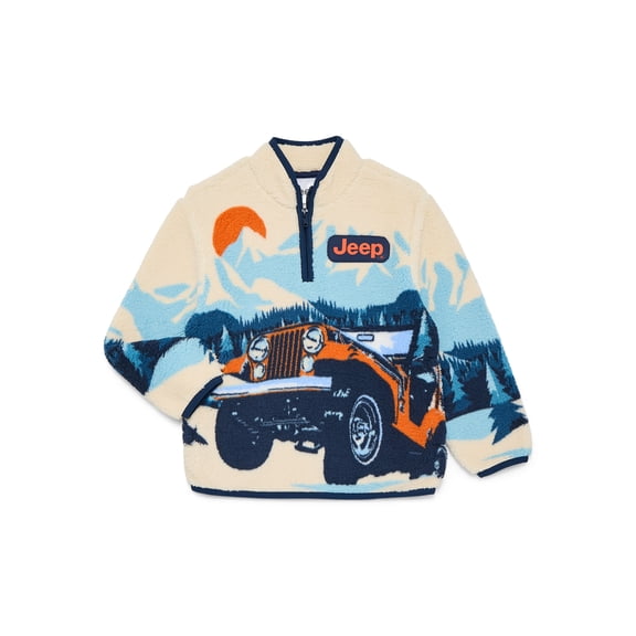 Jeep Boys Plush Fleece Quarter Zip Sweatshirt, Sizes 4-18
