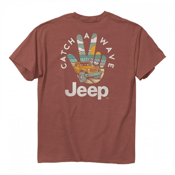 Jeep Catch a Wave Front and Back Print Pigment Dyed T-Shirt-3XLarge