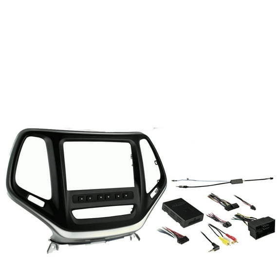 Jeep Cherokee 2014-2018 Double DIN Stereo Harness Radio Install Dash Kit Silver