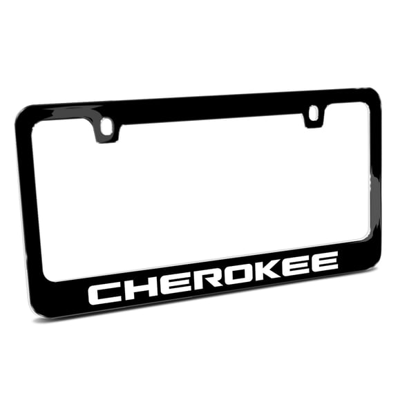Jeep Cherokee UV-LED Printed American-Made Black Metal License Plate Frame