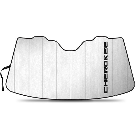 Jeep Cherokee Universal Fit Enforced Stand-Up Auto Windshield Sun Shade at Standard Size 54"x 27.5"