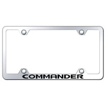 Jeep Commander Laser Etched Logo Wide Body License Plate Frame (Chrome)