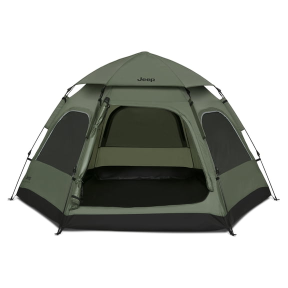Jeep Compass 4-Person Pop Up Instant Tent by Delta Children with Carry Bag, Stakes and Guy Lines  Waterproof - UPF 50+Protection, Olive Green