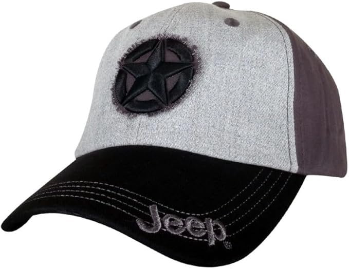 Jeep Distressed 3D Star Cap US, Alpha, One Size, Heather Gray - Snap Back