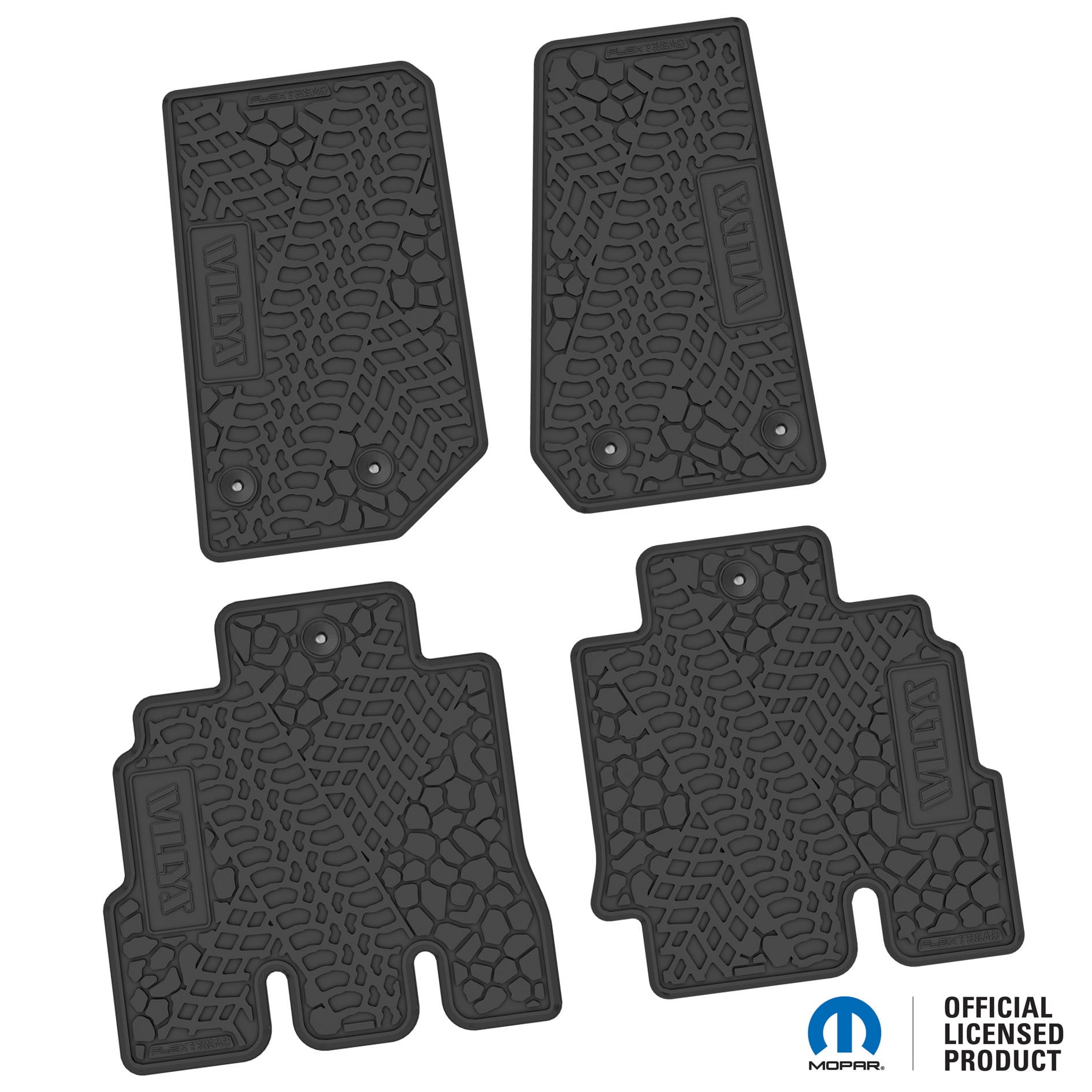 Jeep Floor Mats 14 18 Jeep Wrangler JKU 4 Dr 4 Piece Tire Tread