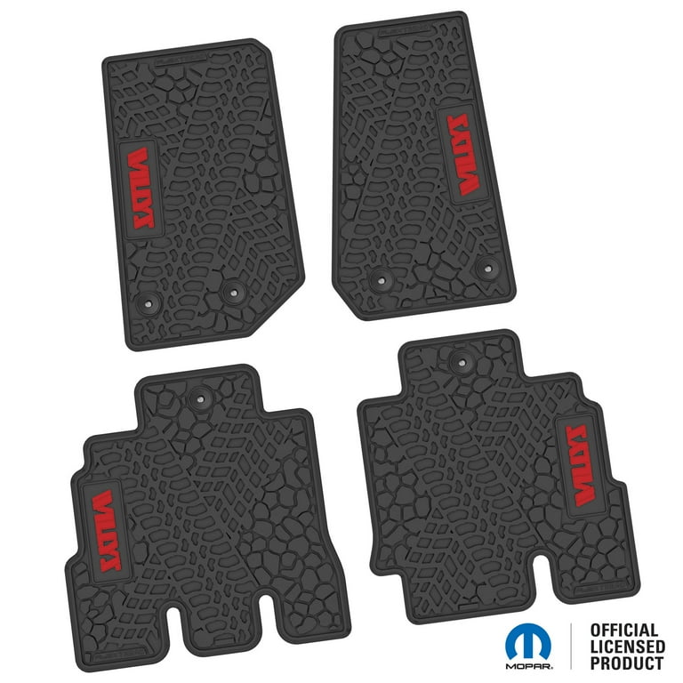Jeep Floor Mats 14 18 Jeep Wrangler JKU 4 Dr 4 Piece Tire Tread