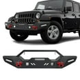 thumbnail image 1 of Jeep Front Bumpers with Winch Plate & Hitch Receiver/LED Lights & D-rings for Jeep Wrangler JK/JKU/JL/JLU Jeep JT, 1 of 5