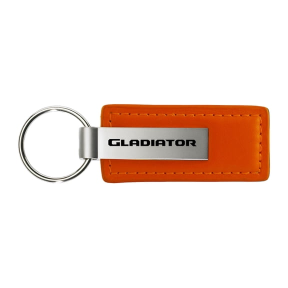 Jeep Gladiator Rectangular Leather Key chain (Orange)