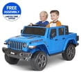 thumbnail image 1 of Jeep Gladiator Rubicon 12V Battery Powered Ride on, 2 Seater, Children Ages 3-5, Max Spped 5 MPH, Blue, 1 of 18