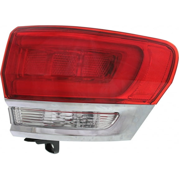 For Jeep Grand Cherokee 2014-2021 Tail Light Assembly Passenger Side Outer | Laredo/Limited/Overland/Summit | Chrome Trim | CAPA Certified | Replacement For CH2805106, CH2805106C | 68110016AG