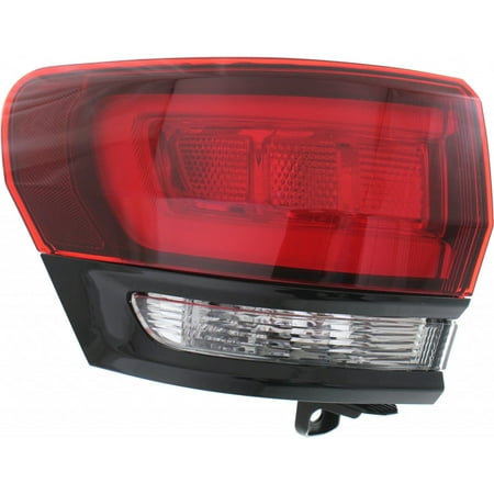 For Jeep Grand Cherokee 2014 2015 2016 2017 2018 Tail Light Assembly Driver Side | Outer Model | CAPA Certified | SRT/Trackhawk | Black Insert | CH2804108, CH2804108C | 68142943AG