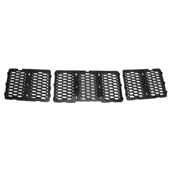 For Jeep Grand Cherokee 2014 2015 2016 Grille | Inner Mesh | CAPA Certified | 3 Pieces | Made Of Plastic | Textured Black | Insert Honeycomb Insert | Replacement For CH1200377, CH1200377C
