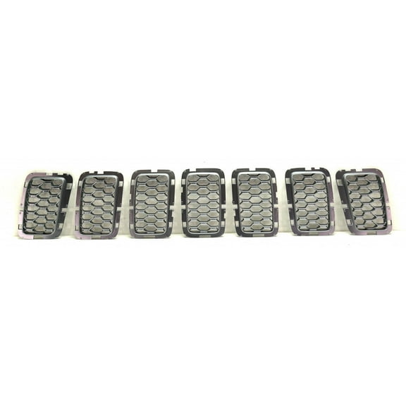 For Jeep Grand Cherokee 2017 18 19 20 2021 Grille | Inner | 7 Pieces | Honeycomb Mesh | Painted Chrome | Summit Model | Replacement For CH1201114 | 6NZ02SZ7AA