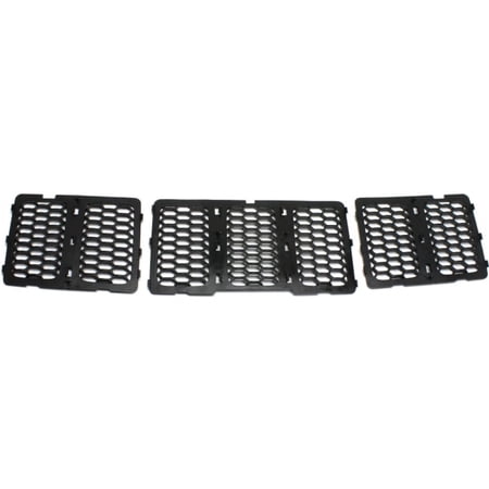 For Jeep Grand Cherokee Grille Assembly 2014 2015 2016 | Honeycomb Syle | Textured Black Shell & Insert | Code MFF | MFE and MFK | Plastic | CAPA Certified | CH1200377 | 68143074AD