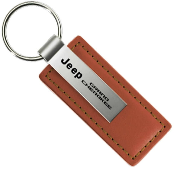 Jeep Grand Cherokee Keychain & Keyring - Brown Premium Leather