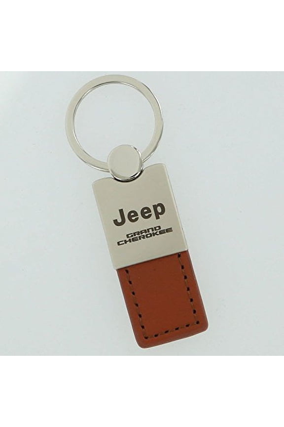 Jeep Grand Cherokee Keychain & Keyring - Duo Premium Brown Leather