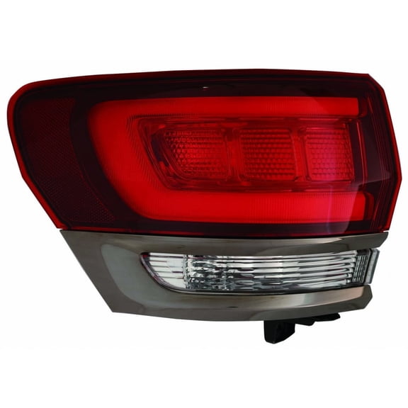 For Jeep Grand Cherokee Laredo / Limited / Overland / Summit Tail Light Assembly 2014 15 16 17 18 2019 Platinum Trim Silver Driver Side CAPA Replacement For CH2804118 | 68289997AA