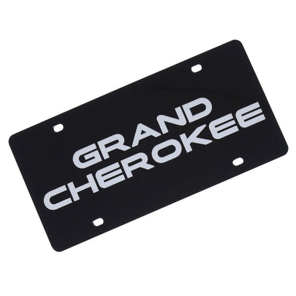 Jeep Grand Cherokee Logo License Plate (Black)