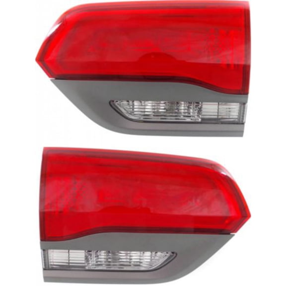 For Jeep Grand Cherokee Tail Light 2014 2015 2016 2017 Pair Driver and Passenger Side | Inner | Laredo/Limited/Overland/Summit Model | w/ Gray Trim DOT CH2802109 + CH2803109 | 68236107AA + 68236106AB