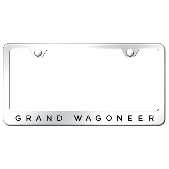 Jeep Grand Wagoneer Laser Etched Logo Stainless Steel License Plate Frame (Chrome)
