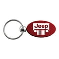 thumbnail image 1 of Jeep Grill Keychain & Keyring - Burgundy Oval, 1 of 3