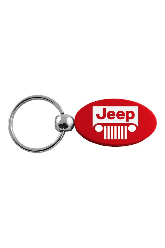 Jeep Grill Keychain & Keyring - Red Oval