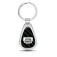 thumbnail image 1 of Jeep Grill Logo Real Black Carbon Fiber Chrome Metal Teardrop Key Chain Key-ring, 1 of 7