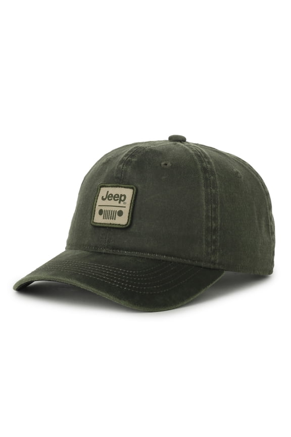 Grille Logo Unstructured Dad Hat, Loden Green, Low Profile Washed Cap