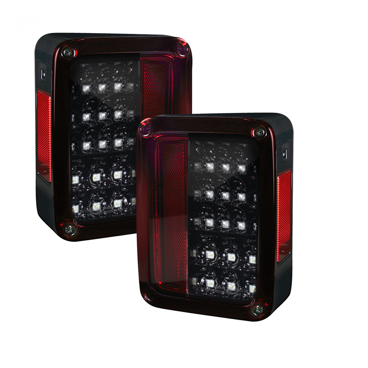 Jeep JK Wrangler 07-18 Tail Lights LED in Red Smoked - Walmart.com
