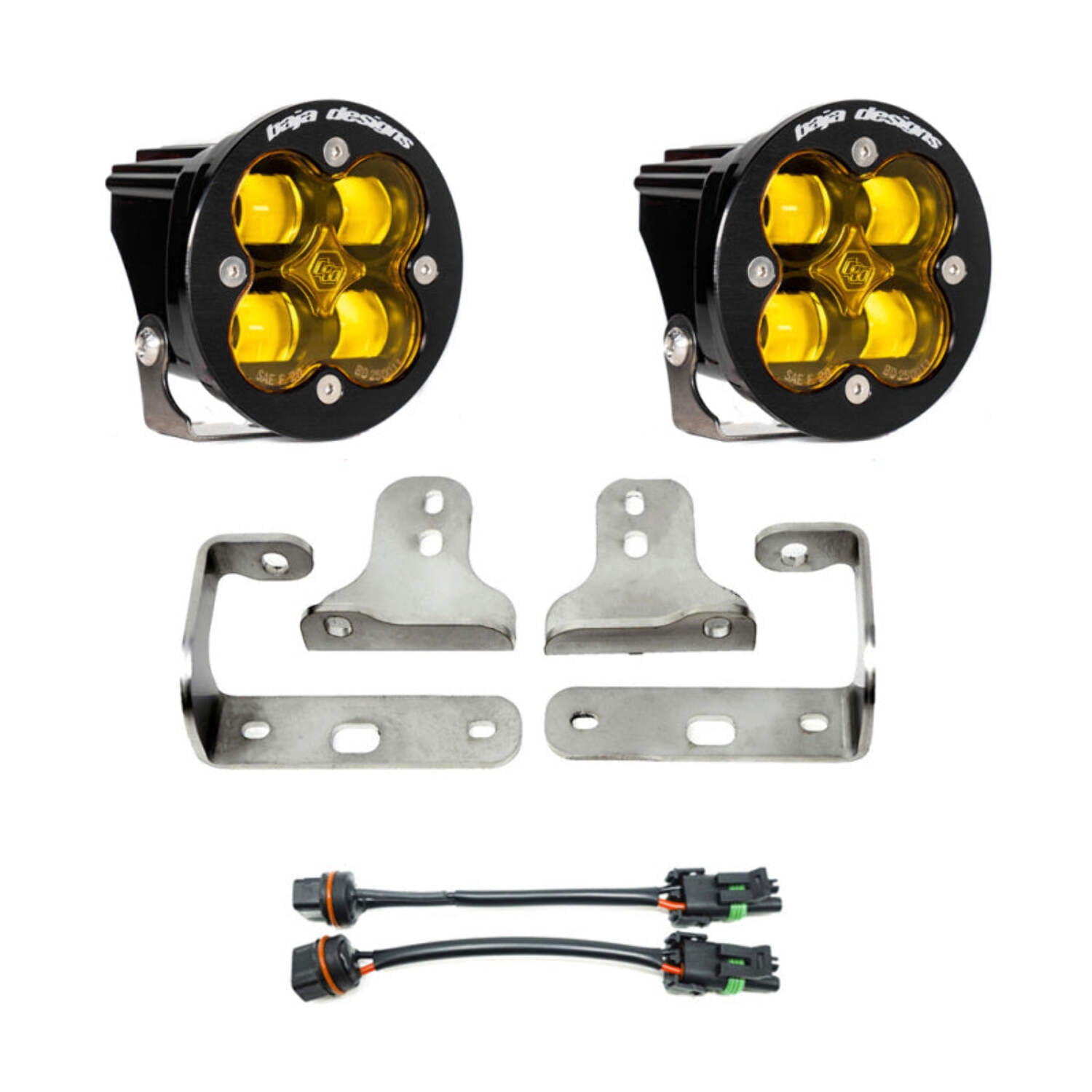 Jeep JL Fog Light Squadron-R SAE 18-Pres Wrangler JL Sport/Sport-S Fog Pocket Kit Amber Baja Designs Fits select: 2018-2019,2021 JEEP WRANGLER UNLIMITED
