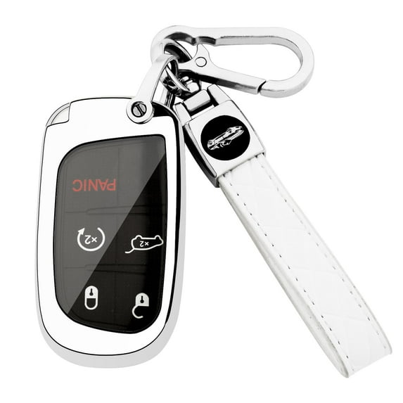 for Jeep Key Fob Cover with Keychain,Soft TPU Key Case Shell Full Protection for Grand Cherokee Renegade Chrysler 200 300 Dodge RAM Durango Challenger Journey Dart Compass Charger