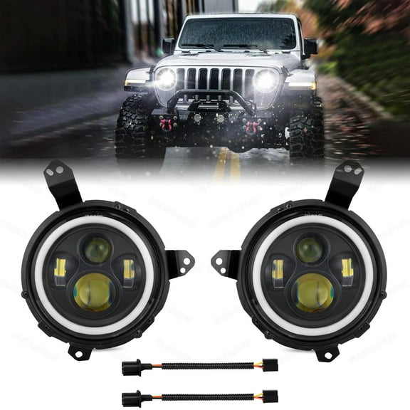 Jeep LED Headlights, 2024 Newest DOT Approved 9 Inch Round LED Headlights with Turn Signal DRL and Hi/Lo Beam, 1000% Brighter for 2018-2023 Jeep Wrangler JL Gladiator JT