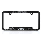 Jeep Let the Adventure Begin wordmark Black Plastic License Frame Holder
